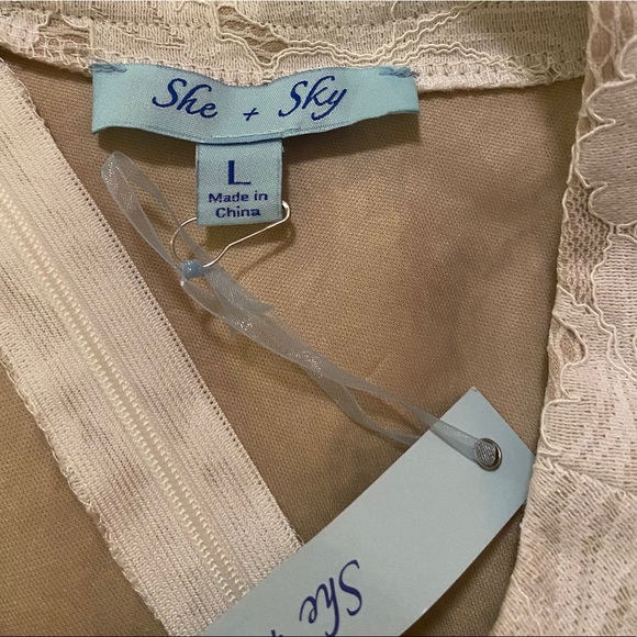NWT She + Sky Lace Halter Dress - Picture 3 of 5